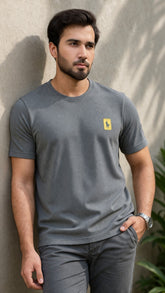 Men’s Charcoal Grey Textured T-Shirt