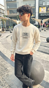 Mens Imported Rabbit Wool Sweater Cream DB