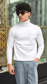 mens white mock neck