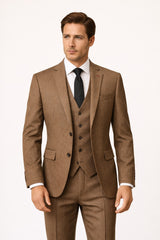 Men’s Classic Brown 3 PC Suit (Last Chance)