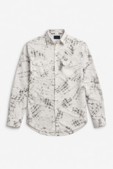 Mens Grey Tie-Dye Printed casual shirt