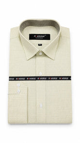 Men’s Light Green & White Check Formal Shirt