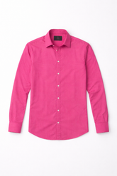 Mens Bright Pink Solid casual shirt