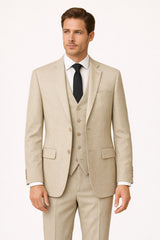 Men’s Light Beige 3 Piece Suit (Last Chance)