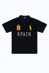 Men’s Black Spain Embroided Polo Tee