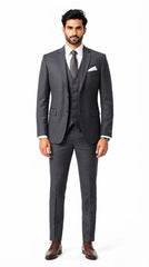 Mens Charcoal Gray 3 Pc Suit
