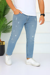 Men’s sky blue rough style denim pant