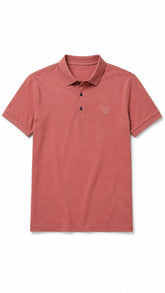 Mens Imported Pink Solid Polo Shirt