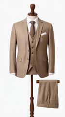 Mens Light Brown 3 Pc Suit
