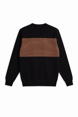 Mens black multi lining sweater (Last Chance)
