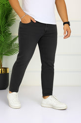 Men’s black tepered Ankle fit Denim Pant