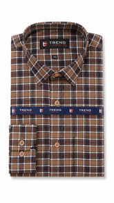Men’s Coffee Brown Check Formal Shirt