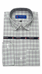 Men’s White Green Check Formal Shirt