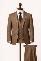 Men’s Classic Brown 3 PC Suit (Last Chance)