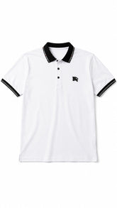 Mens Imported White Black Collar Polo Shirt