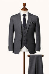 Mens Charcoal Grey 3 Pc Suit