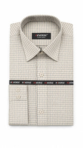 Men’s White & Grey Check Formal Shirt