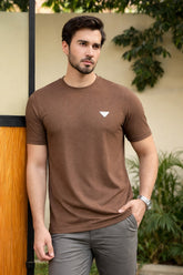Men’s Dark Brown Prada Textured T-Shirt