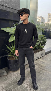 Mens Imported Rabbit Wool Sweater Gray Bear