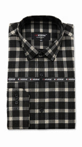 Men’s Black & Grey Check Pattern Formal Shirt