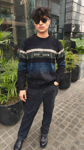 Mens imported green and black lining sweater