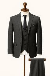 Men's black textured 3 piece