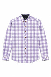 Mens Purple White Check Imported Casual Shirt