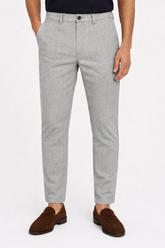 Men’s Steel Gray Textured Cotton Pant