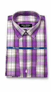 Men’s Purple Check Lining Formal Shirt