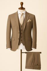 Men's light brown textured 3 piece