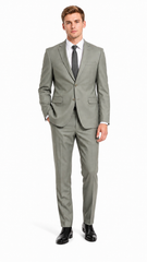 Mens Sage Green Plain 3 Pc Suit