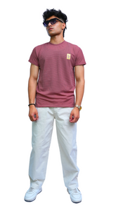 Men 3d Textured maroon Imported T-Shirt