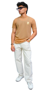 Men 3d Textured beige Imported T-Shirt
