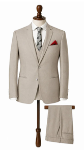 Men’s Beige Texture Formal 3 Pc Suit