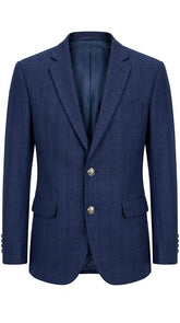 Men's Blue Imported Wool Casual Coat