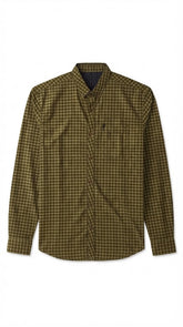 Mens Olive Green Check Imported Casual Shirt