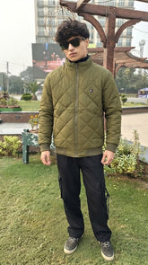 Mens Mehndi Quilted Style Imported Puffer jacket