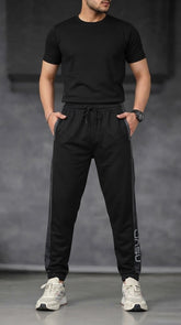 Mens Black Sporty Trouser