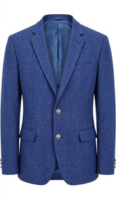 Men's Blue Imported Wool Casual Coat