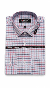 Men’s sky Red Blue Check Formal Shirt