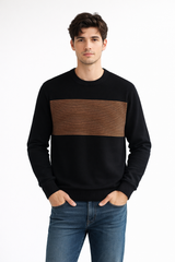 Mens black multi lining sweater (Last Chance)