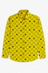 Men's yellow Gucci emboss casual shirt