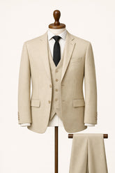 Men’s Light Beige 3 Piece Suit