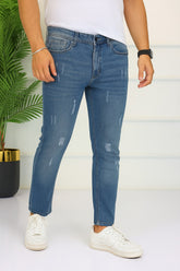 Men’s ice blue rough style denim pant