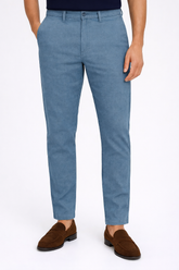 Men’s Sapphire blue textured Cotton Pant