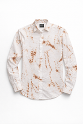 Mens Brown Tie-Dye Printed casual shirt
