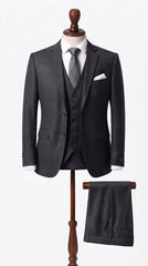 Mens Charcoal Gray 3 Pc Suit