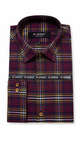 Men’s Maroon Check Formal Shirt