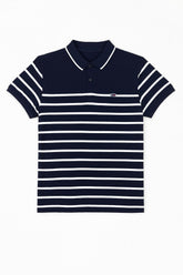 Men’s Navy and White Linning Polo Tee