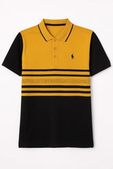 Men’s mustard and black polo Tee